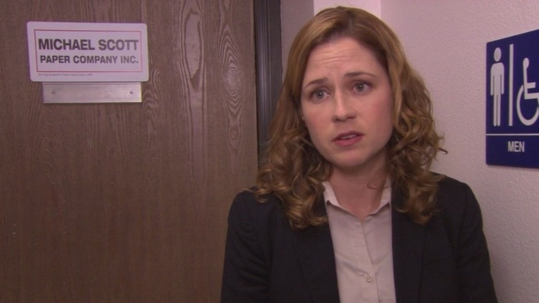 Pam looking upset