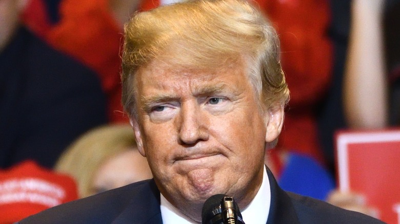 Donald Trump frowning