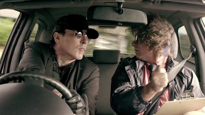 Simon Keller and Peter Roberts in car