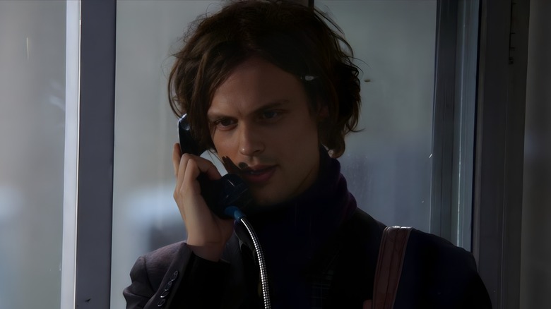 Spencer Reid talking on phone