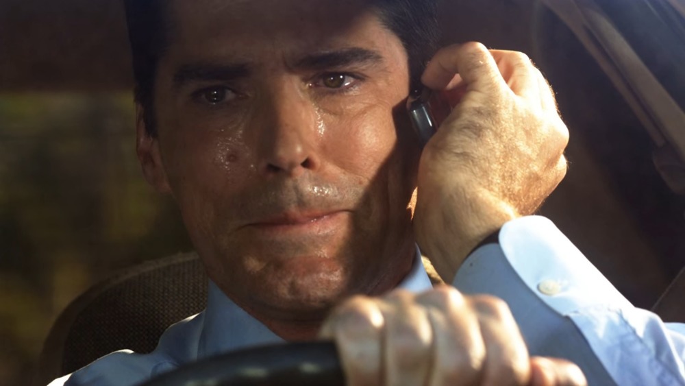 Aaron Hotchner crying on phone