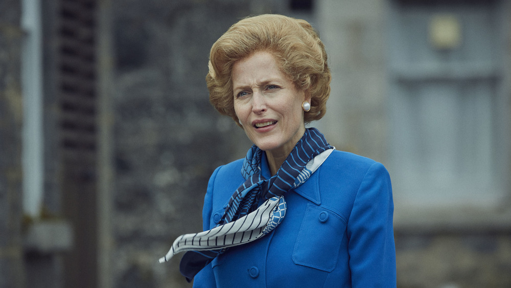 Gillian Anderson as Margaret Thatcher on The Crown