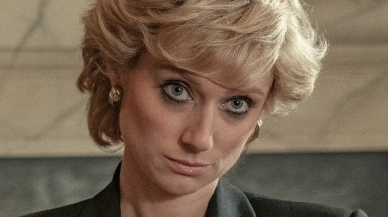 Princess Diana staring ahead