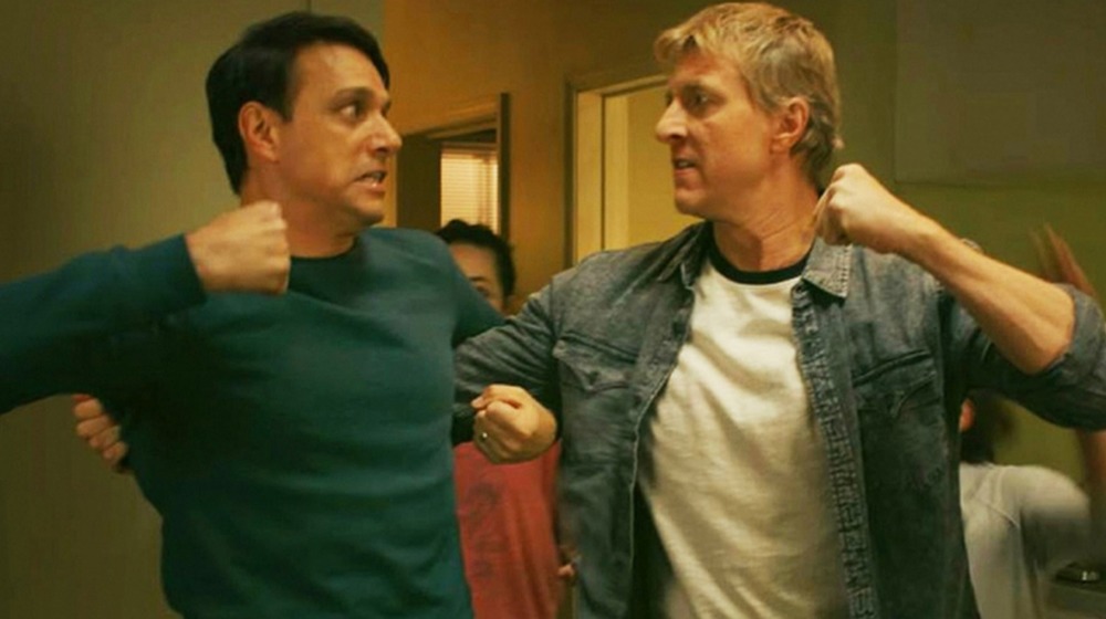 Daniel LaRusso and Johnny Lawrence facing off