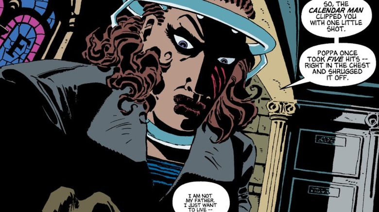 Sofia threatens Alberto in the Falcone mausoleum in 