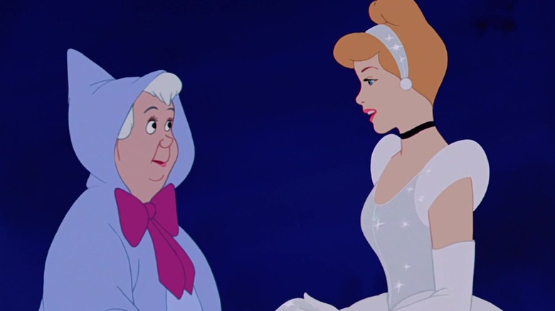 Cinderella and Fairy Godmother talking