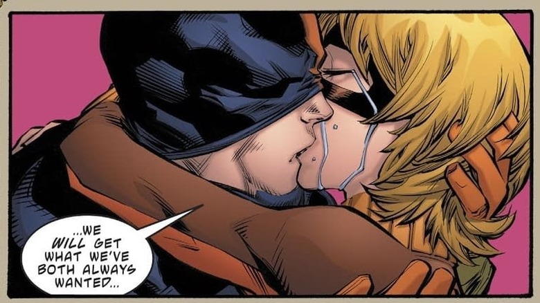 Deathstroke and Terra kiss