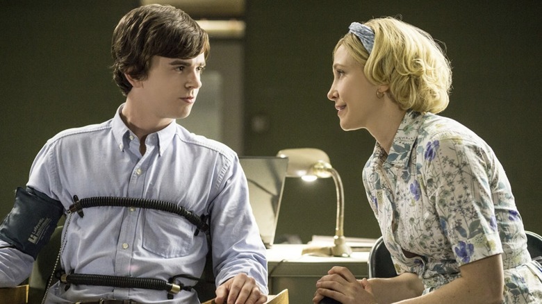 Norman and Mother talking