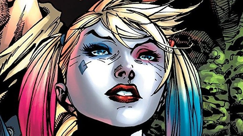 Harley Quinn wearing pigtails