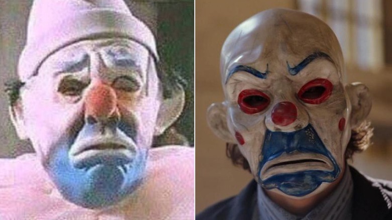 Two Jokers wearing similar clown masks