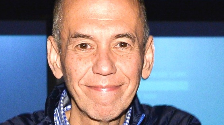 Gilbert Gottfried blue plaid shirt