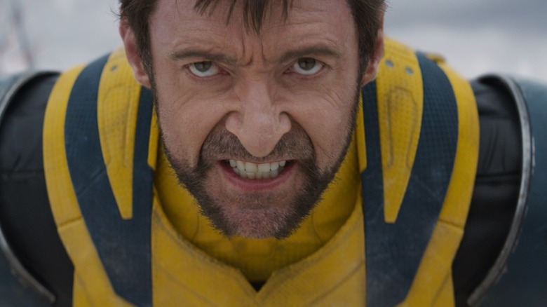 Grimacing Wolverine in yellow suit