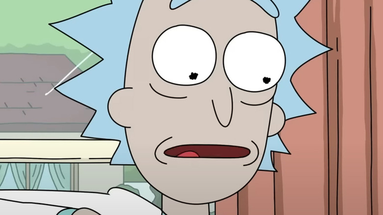 Rick looking down in Rick and Morty 