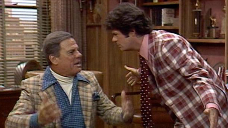 Herb Tarlek arguing with his dad in WKRP in Cincinnati
