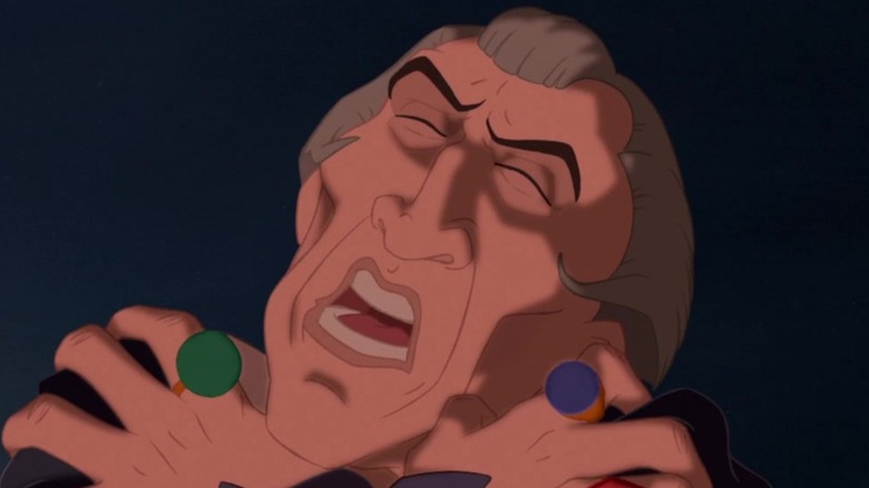 Frollo writhing with guilt