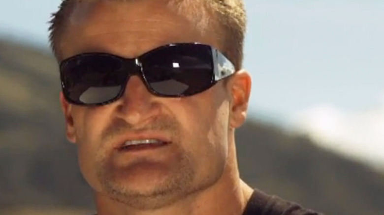Tim Zickuhr wearing sunglasses in Ice Road Truckers