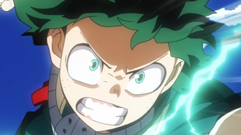 Deku using his Quirk