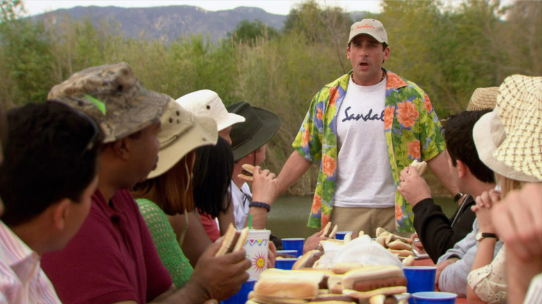 Michael lectures the workers