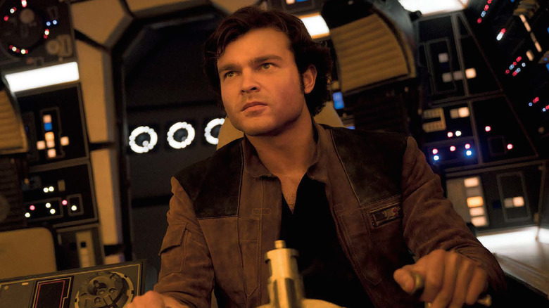 Han sitting in ship in Solo: A Star Wars Story