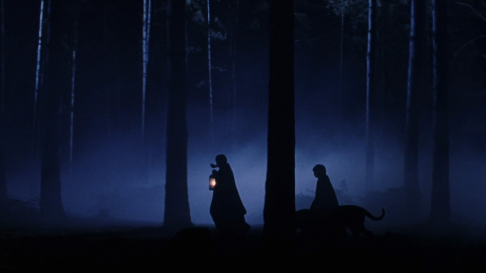 Dark forest lantern figures