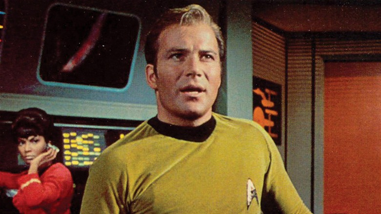 Uhura watching James T. Kirk on Star Trek: The Original Series