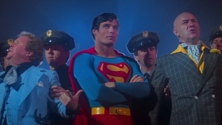 Ned Beatty Christopher Reeve Gene Hackman standing