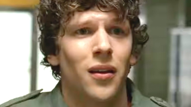 Jesse Eisenberg looking worried