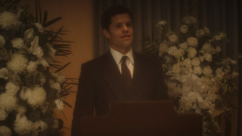 Adam Carpenter speaking at funeral