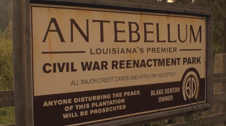 Antebellum Civil War Reenactment Park sign