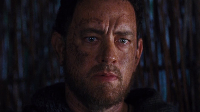 Tom Hanks stares ahead 