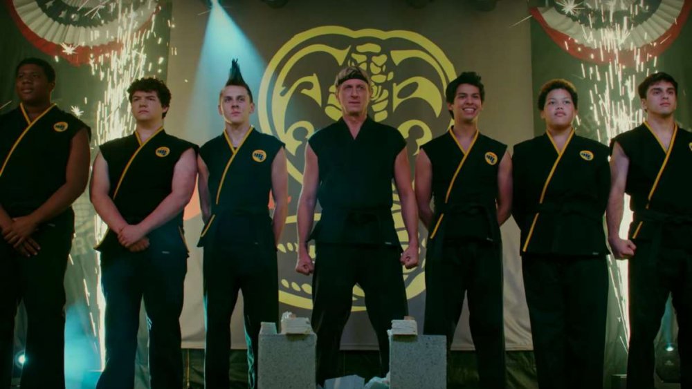 William Zabka and the rest of the Cobra Kai dojo on Cobra Kai