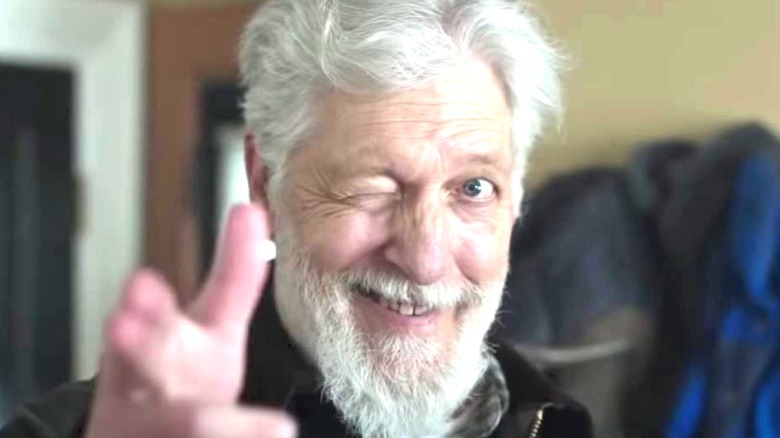 Kurt Caldwell (Clancy Brown) winks and makes a finger gun at Harrison in "Dexter: New Blood"