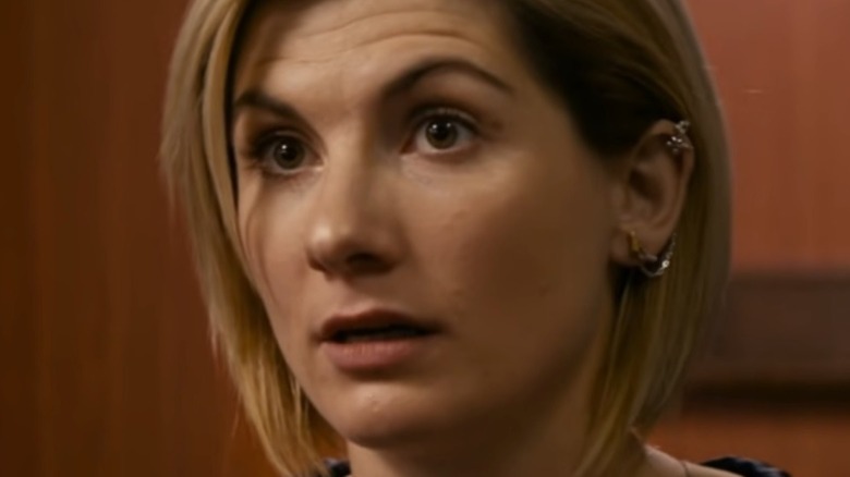 The 13th Doctor looking concerned