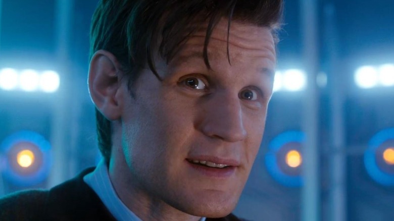 Eleventh Doctor looking mischievous