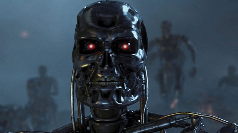Terminator red eyes machine