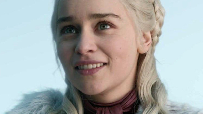 Daenerys smiling blue sky