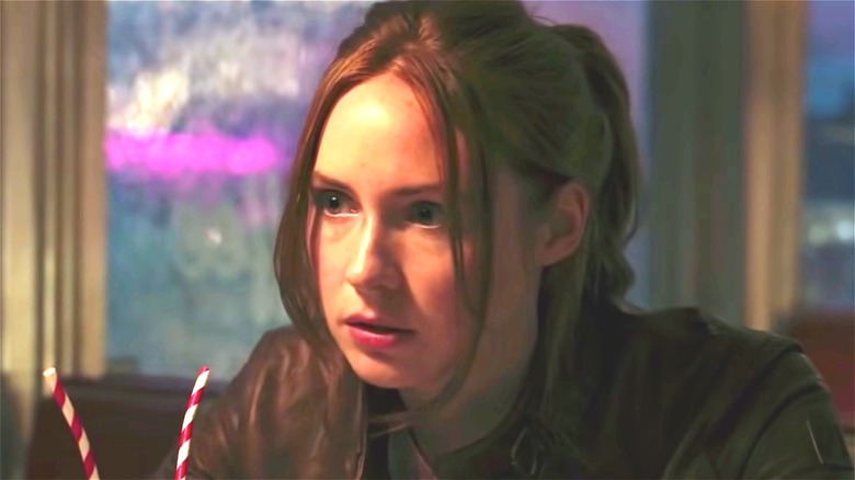 Karen Gillan Sam Gunpowder Milkshake worried face