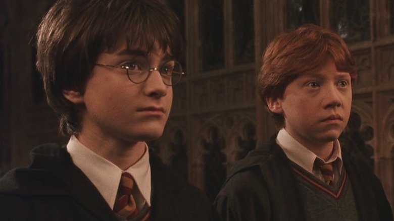 Harry and Ron being lectured