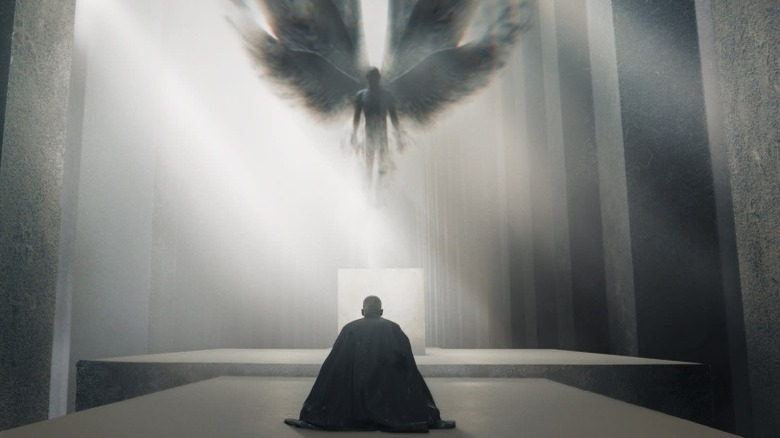 Alarbus kneels before the Metatron
