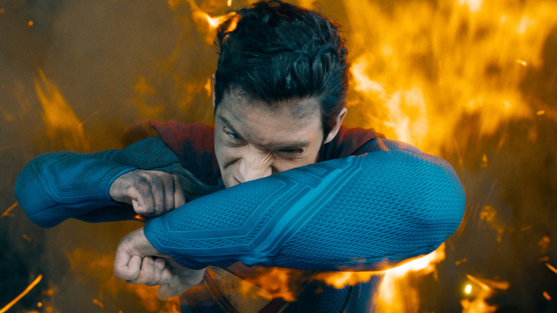Superman battles through flames in 
