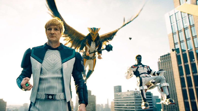 The Justice Gang flies into Metropolis in "Superman" (2025)
