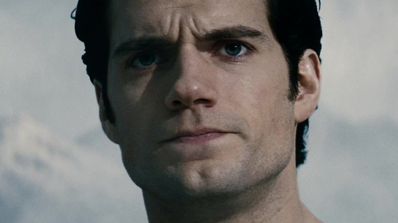 Superman stoically observing