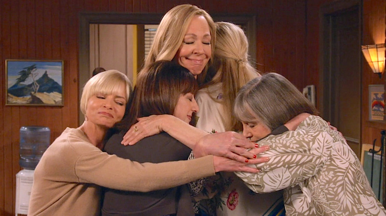 "Mom" AA group hug