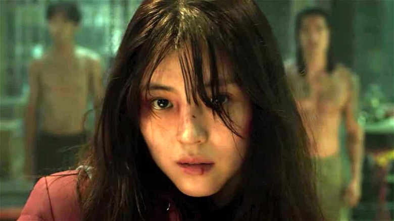 Han Soo-hee glaring intensely