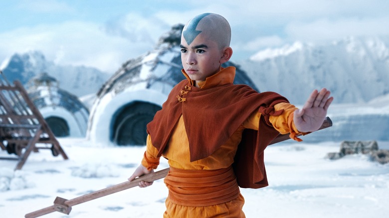 Aang striking a pose