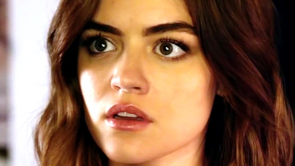 Lucy Hale looking surprised