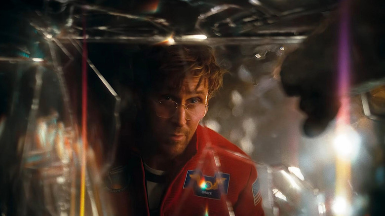 Ryland looking at Rocky in Project Hail Mary