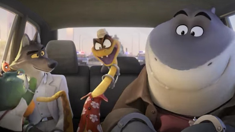 The Bad Guys in police car 