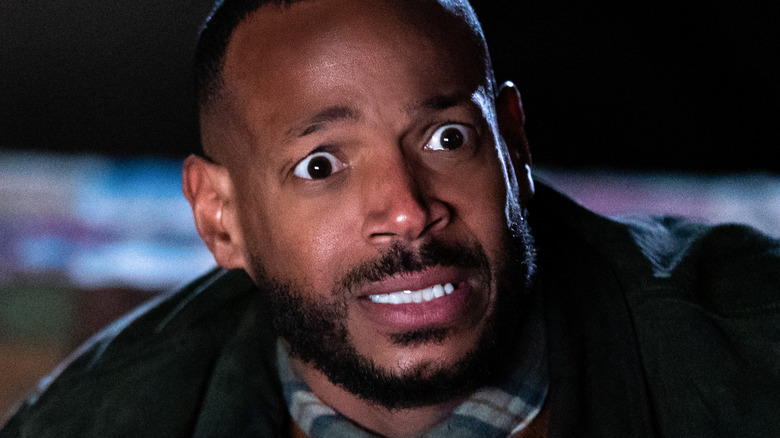 Howard grimaces in fear