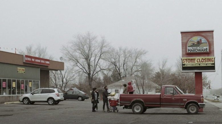 Niki and David near pickup truck